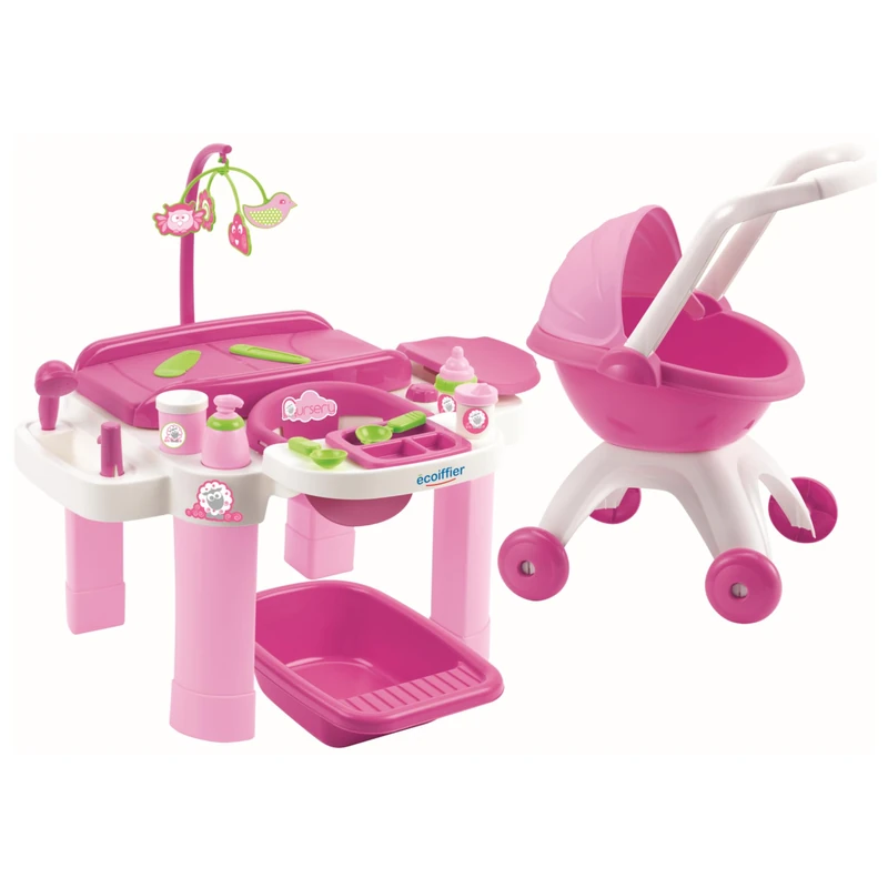Jouets Ecoiffier 2889 Super Pack Nursery for Doll with Pram from 18 Months Made in France