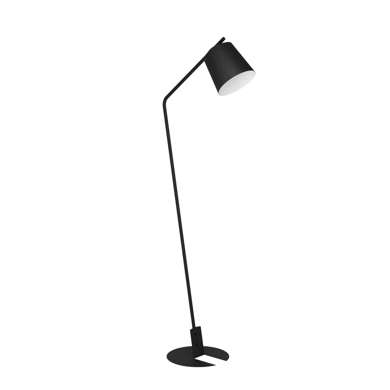 EGLO Arc floor lamp Oneda, curved standing light, living room lighting made of black and white metal, corner floorlamp with switch, reading lamp with E27 socket
