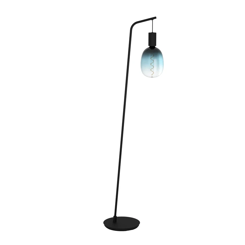 Eglo Floor lamp Cranley, Minimalist Standing Light Made of Black Metal, Living Room Lighting with E27 Socket for Visible Light Bulb, floorlamp with Switch