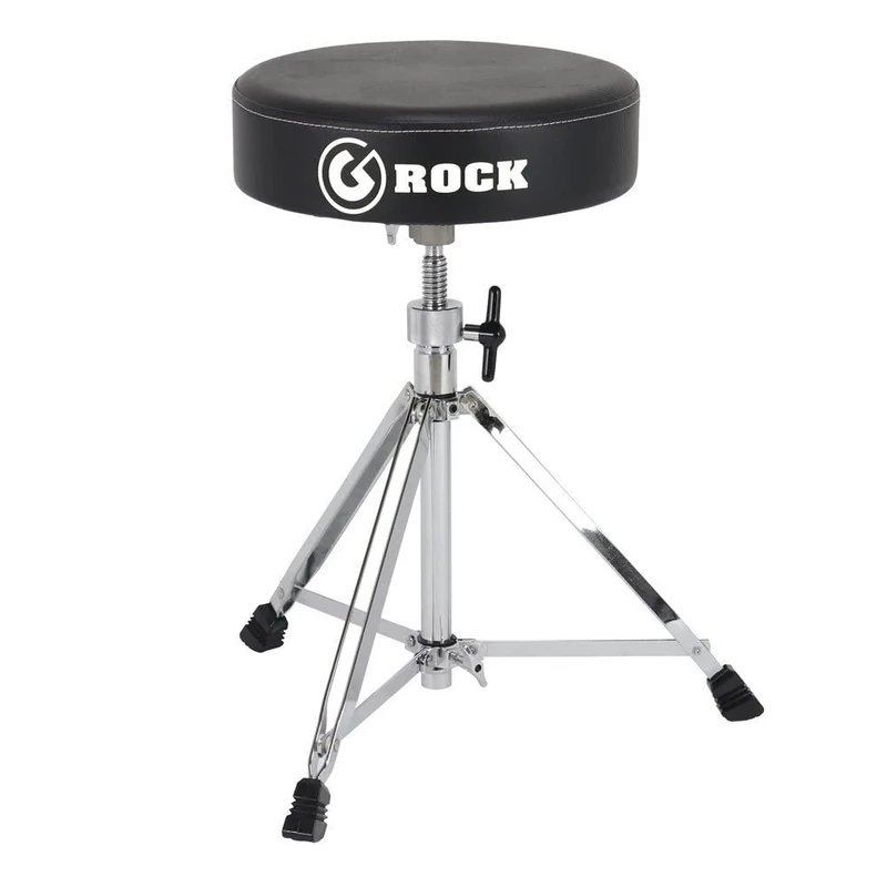 GIBRALTAR Drum Stool, Drum Stool Rock Hardware Series, RK108 (Diameter: 33cm, Vinyl Seat, Memory Lock, Tripod Position, 'Super Foot' Rubber Feet, Stability)