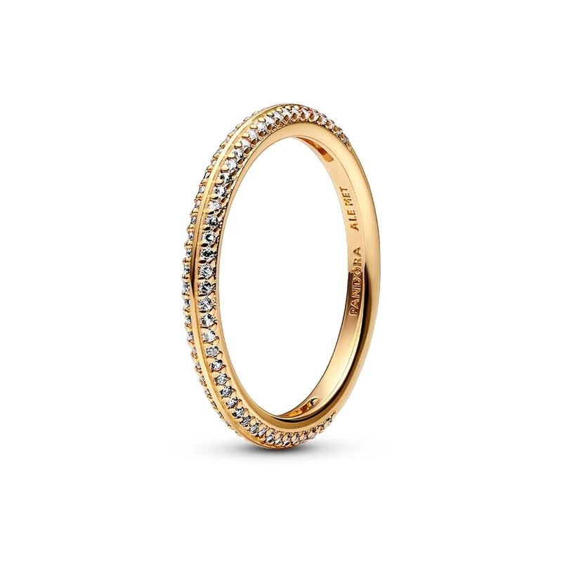 PANDORA ME 14K Gold-Plated Pavé Ring With Cubic Zirconia, Size 50, No Box - Image 1