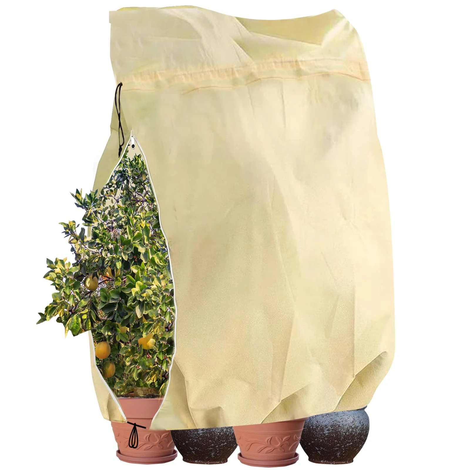 110×170cm Garden Fleece Frost Protection Cover, Plant for Winter Plant Protection, Reusable Frost Protection for Outdoor Plants, Olive Tree Covers for Winter, Horticultural Fleece