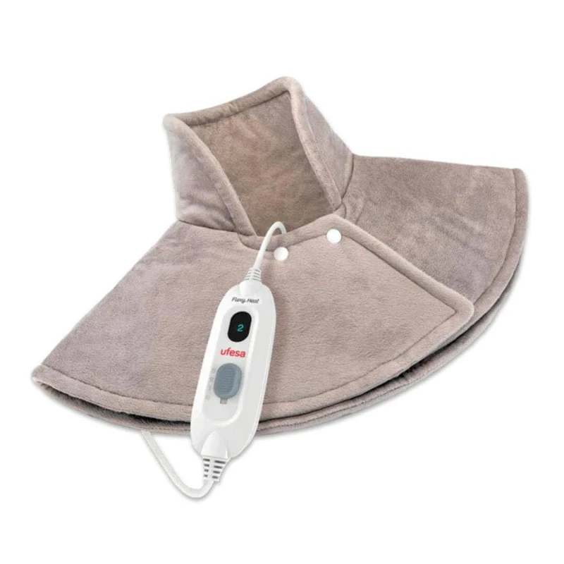 Ufesa Flexy Heat NC Complex Ergonomic Electric Pad 60 x 62 cm, 100 W, Ultra-Soft Microfiber, 3 Temperature Levels, Automatic Shut Off