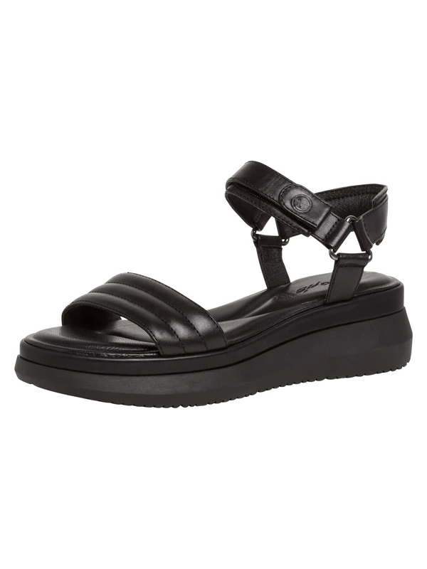 Tamaris Women Strappy Sandals, Ladies Sandals,TOUCHit-Footbed,Summer Shoes,Straps,Elegant,Feminine,Light Heel,Black,39 EU - Image 1
