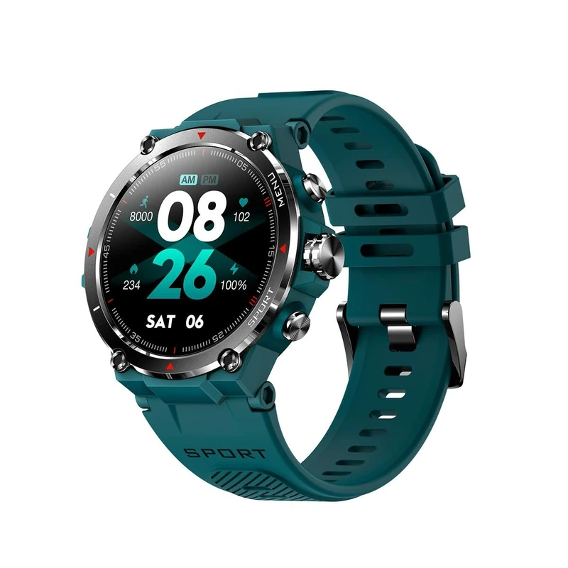 DCU TECNOLOGIC GPS Smartwatch Smart Watch Amoled HD Touchscreen 14 Sports Modes Notification Apps and Calls IP68* Cyan