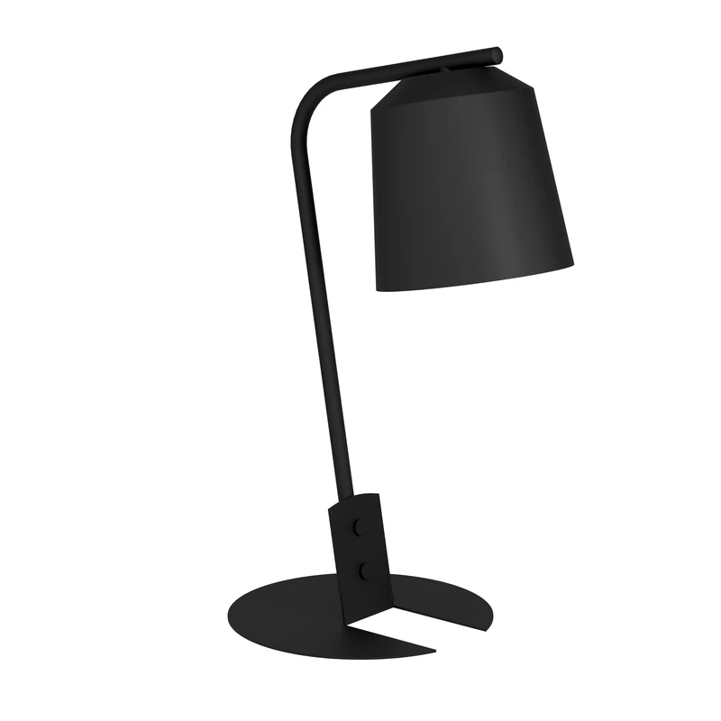 EGLO Bedside lamp Oneda, minimalist side table light, living room and bedroom lighting made of black metal, E27 socket