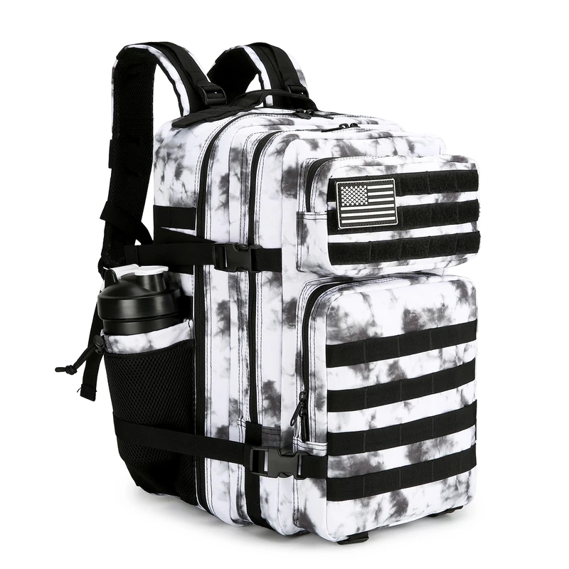 TianYaOutDoor Lovelinks21 45L Tactical Assault Backpack 3 day assault pack with Molle Waterproof backpack Rucksack for Tactical Backpacks, Blackwhite Camo, L, Backpack
