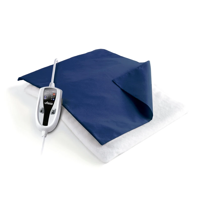 Ufesa Flexy Heat N2 Electric Thermal Cushion 46 x 34 cm, 100 W, 4 Temperature Levels, Timer, Auto Shut-Off, Blue Textile Cover