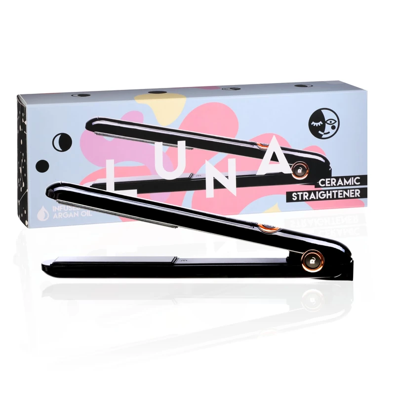 Luna Ceramic Hair Straightener - Argan Oil Infused Plates - Image 1