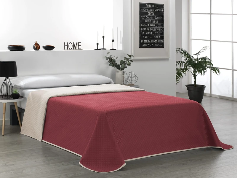 Martina Home Reversible Bedspread Beige Red for 150 cm Bed