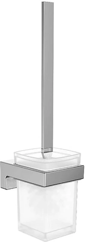 Emco Cue Brush Set Satin Crystal Glass Wall Model, Chrome, Normal