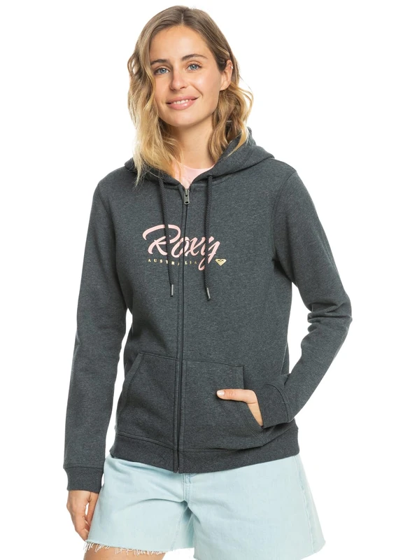 Roxy Womens Itia Zip Signature, Caviar, L EU