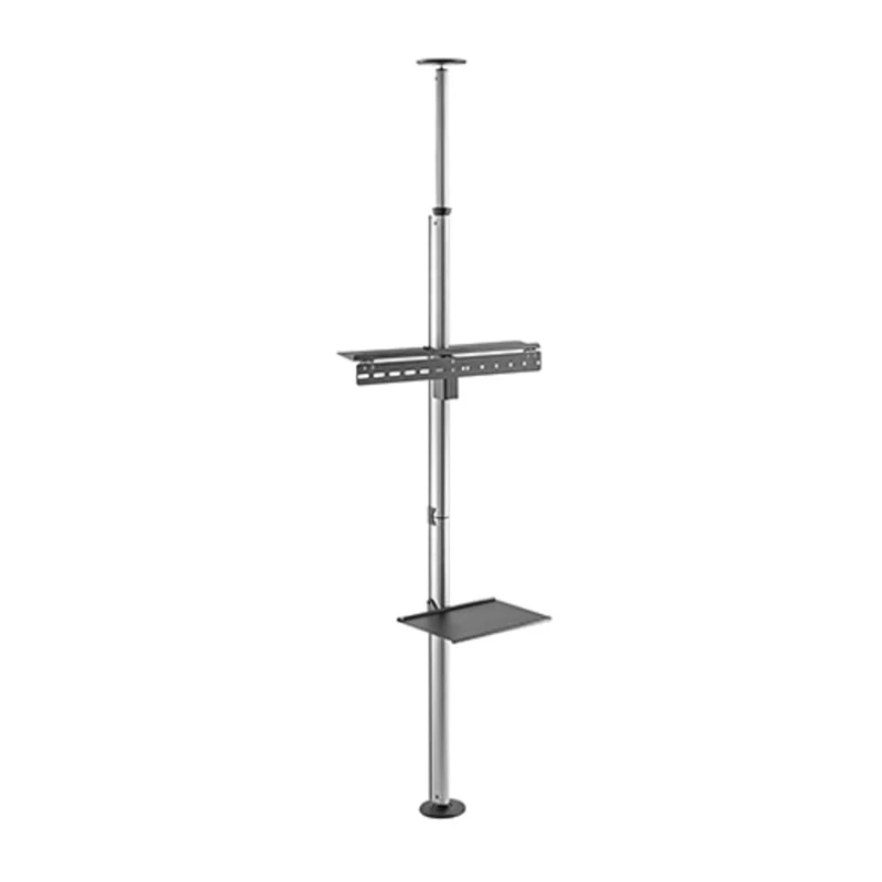 Link Monitor Stands Brand Model Asta Supporto per TV Pavimento-Soffitto per Monitor 37"-70" with Ripiano - Image 1