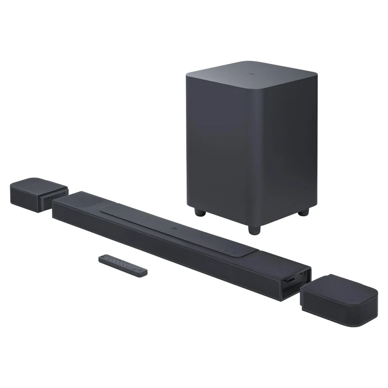 JBL Bar 1000 Surround Sound Bar for TV with Wireless Subwoofer and 2 Detachable Wireless Surround Speakers, 880W Output Power, Black, UK Plug (Type G)