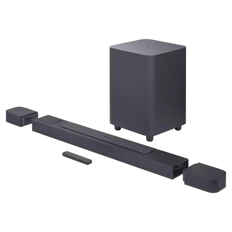 JBL Bar 800 Surround Sound Bar for TV with Wireless Subwoofer and 2 Detachable Wireless Surround Speakers, 720W Output Power, Black, UK Plug (Type G)