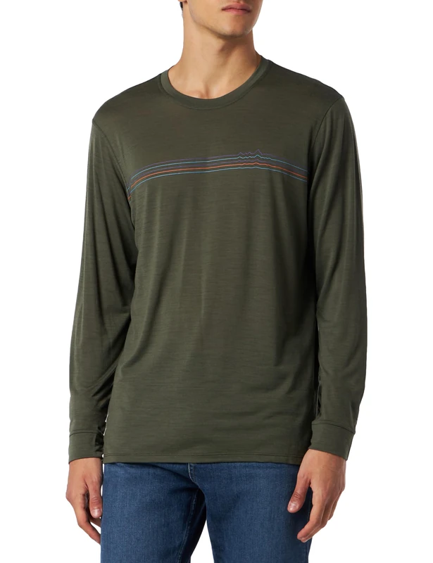 PATAGONIA Men's L/S Cap Cool Merino Graphic Shirt T, Fitz Roy Fader: Basin Green, M