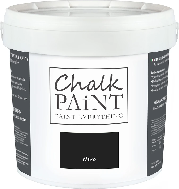 Chalk Paint Everything® Nero (Black) – 5 l Water-Based Chalk Paint for Shabby Chic Furniture, Décor, and Upcycling Projects – Non-Toxic, Easy to Apply