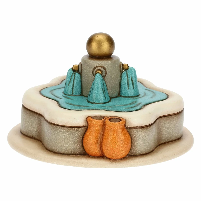 THUN - Nativity Scene 2022 - Fountain Nativity Figure in Hand-Decorated Ceramic - Classic Nativity Line - 12 x 12 x 7 cm h