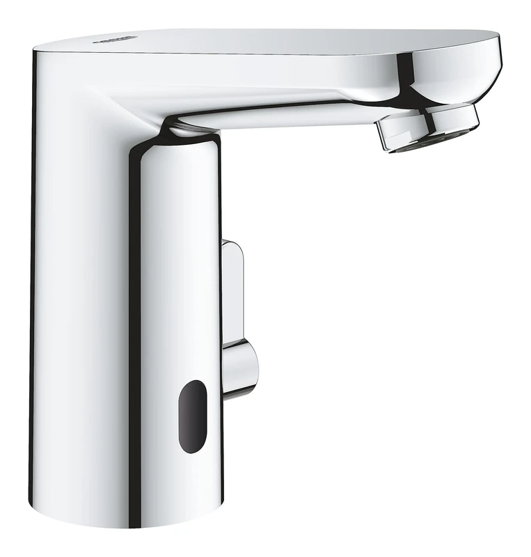 GROHE Get E - Touchless Basin Mixer Tap with Infrared Sensor and Mixing Device (Water Saving Technology, 6V Lithium Battery, 7 Pre-Set Programs, Tails 3/8 Inch), Size 132 mm, Chrome, 36366002