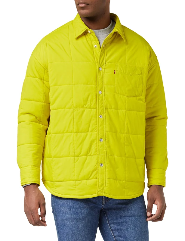 Levi's Men's Padded Slouchy 1-Pocket Shirt, Warm Olive, L