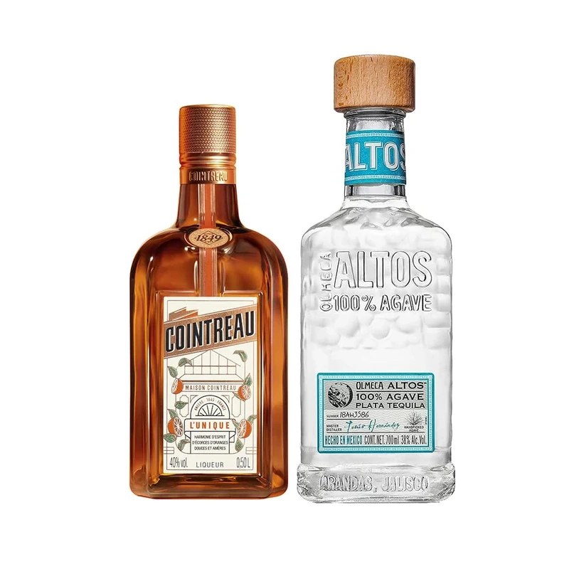 Original Margarita Cocktail Bundle - Cointreau Triple Sec Orange Liqueur 50cl & Olmeca Altos Tequila Plata 70 cl