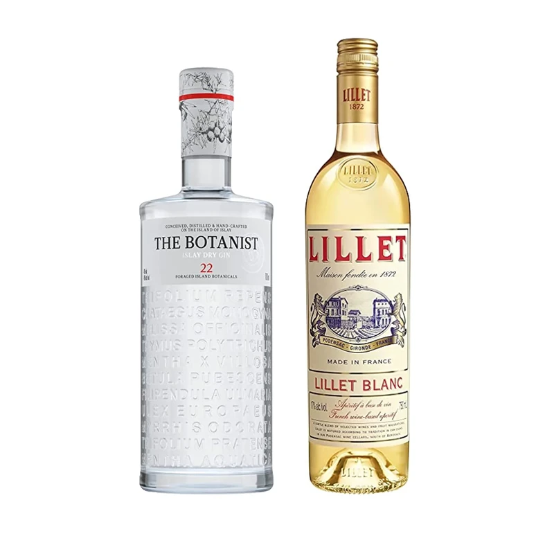 The Botanist "Martini" Cocktail Bundle - The Botanist Islay Dry Gin 70cl & Lillet Blanc White Wine-Based Aperitif 75cl