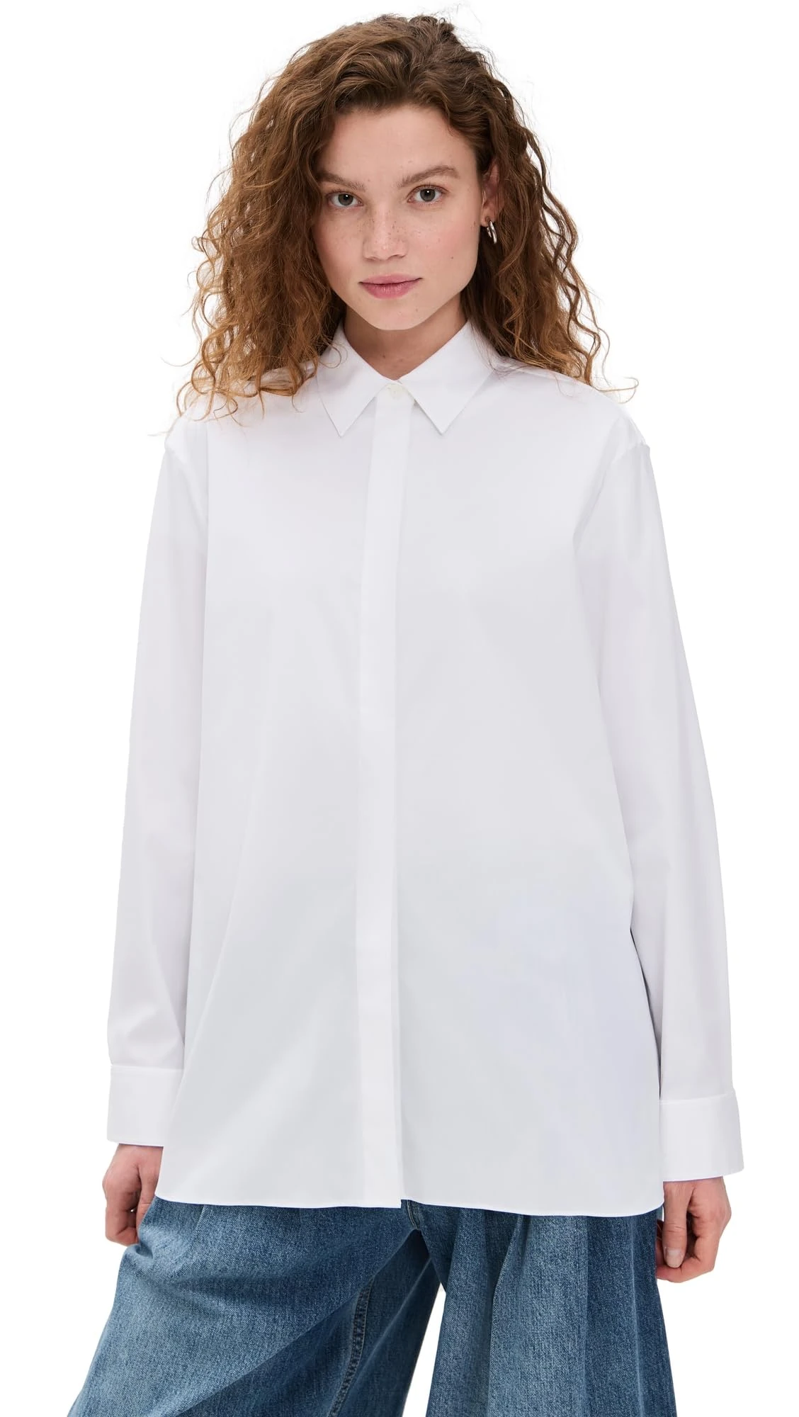 Theory Women's M0104538 Button Down Shirt, White, S