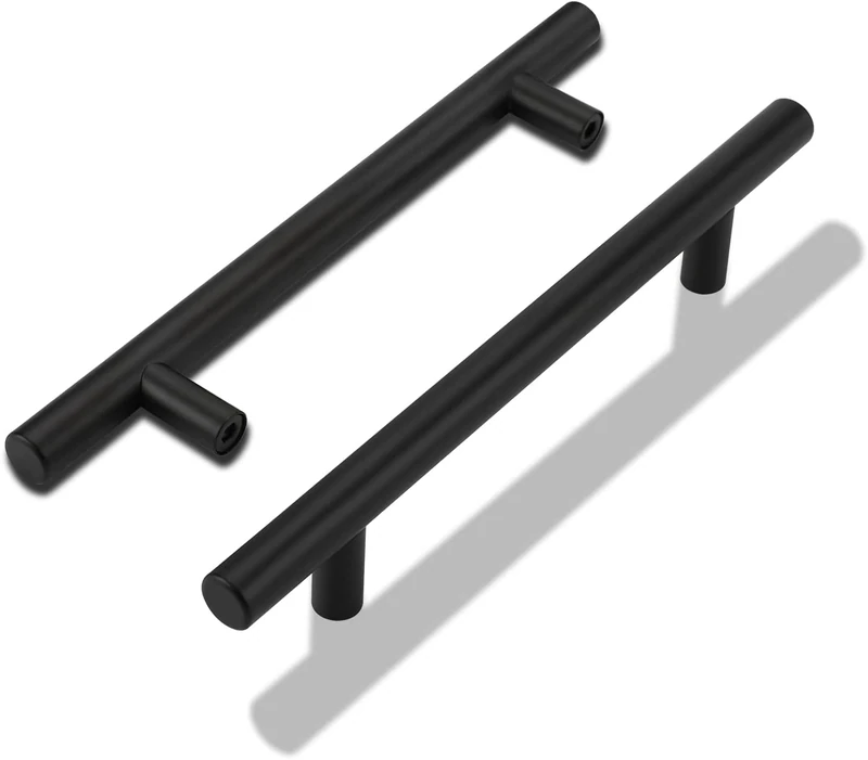 LONTAN 30 Pack Kitchen Door Handles 192mm Black Cupboard Pulls Black Kitchen Cupboard Handles Drawer Pulls for Cabinet Wardrobe Bathroom Stainless Steel