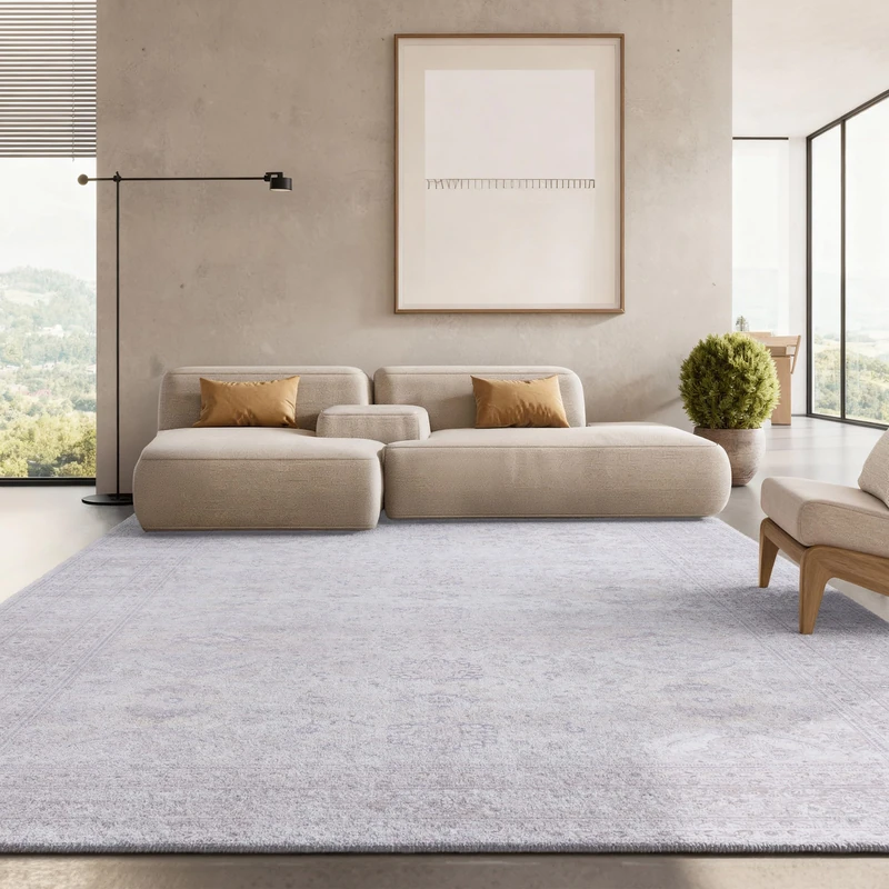 Safavieh Traditional Rug Ideal for High Traffic Areas - Machine Washable and Non Slip - Tucson Collection, Short Pile, in Beige, 183 X 274 cm - Image 1