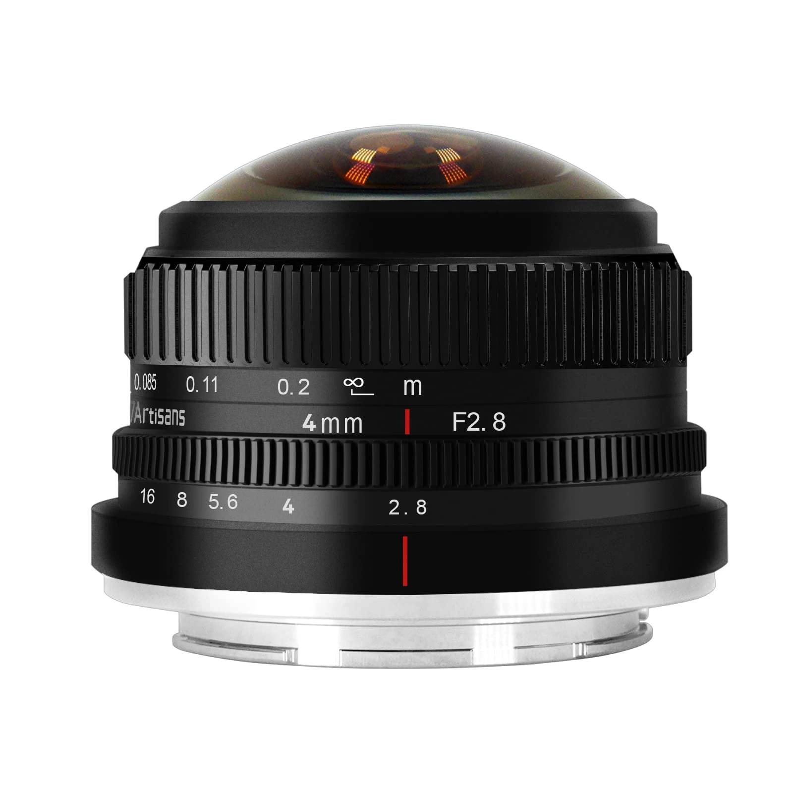 7Artisans 4mm F2.8 Fisheye Ultra Wide Angle Lens APS-C Handbuch Focus Prime Lens Kompatible M4/3 Mount Spiegellose Kameras für GH3 GH4 GF1 GM1 GM5 für Olympus E-M1 E-M5 E-M10