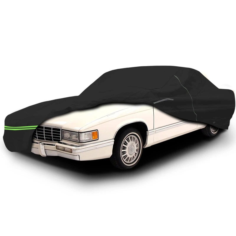 Waterproof Car Cover Replace for Cadillac DeVille 1985-2005, 300D All Weather Car Covers with Zipper Door for Snow Rain Dust Hail Protection
