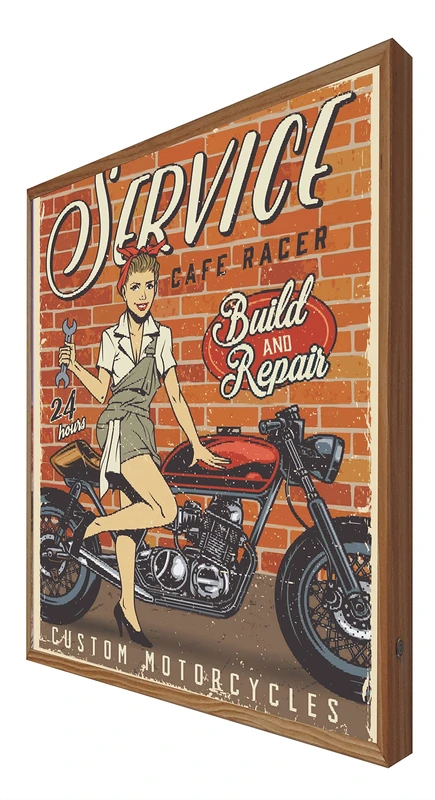 Vintage Illuminated Led Service Sign