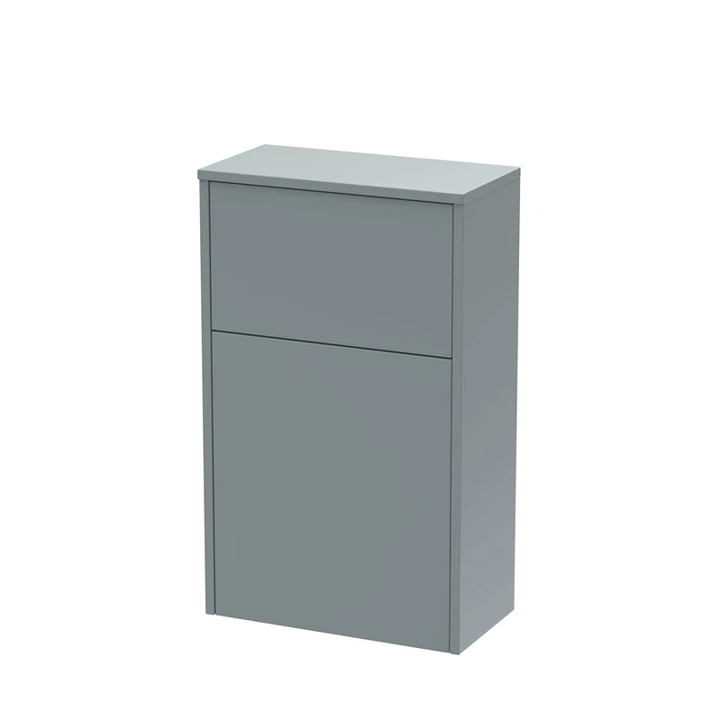Hudson Reed NPF2341 Juno Modern Bathroom WC Unit (Excluding Pan and Cistern), 550mm, Matt Coastal Grey