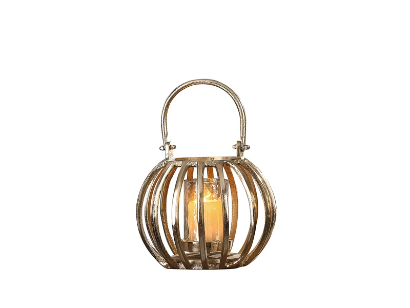 GILDE Candle Holder Lantern – Made of Aluminium – Decorative Living Room – Christmas Light – Diameter 23 cm - Image 1