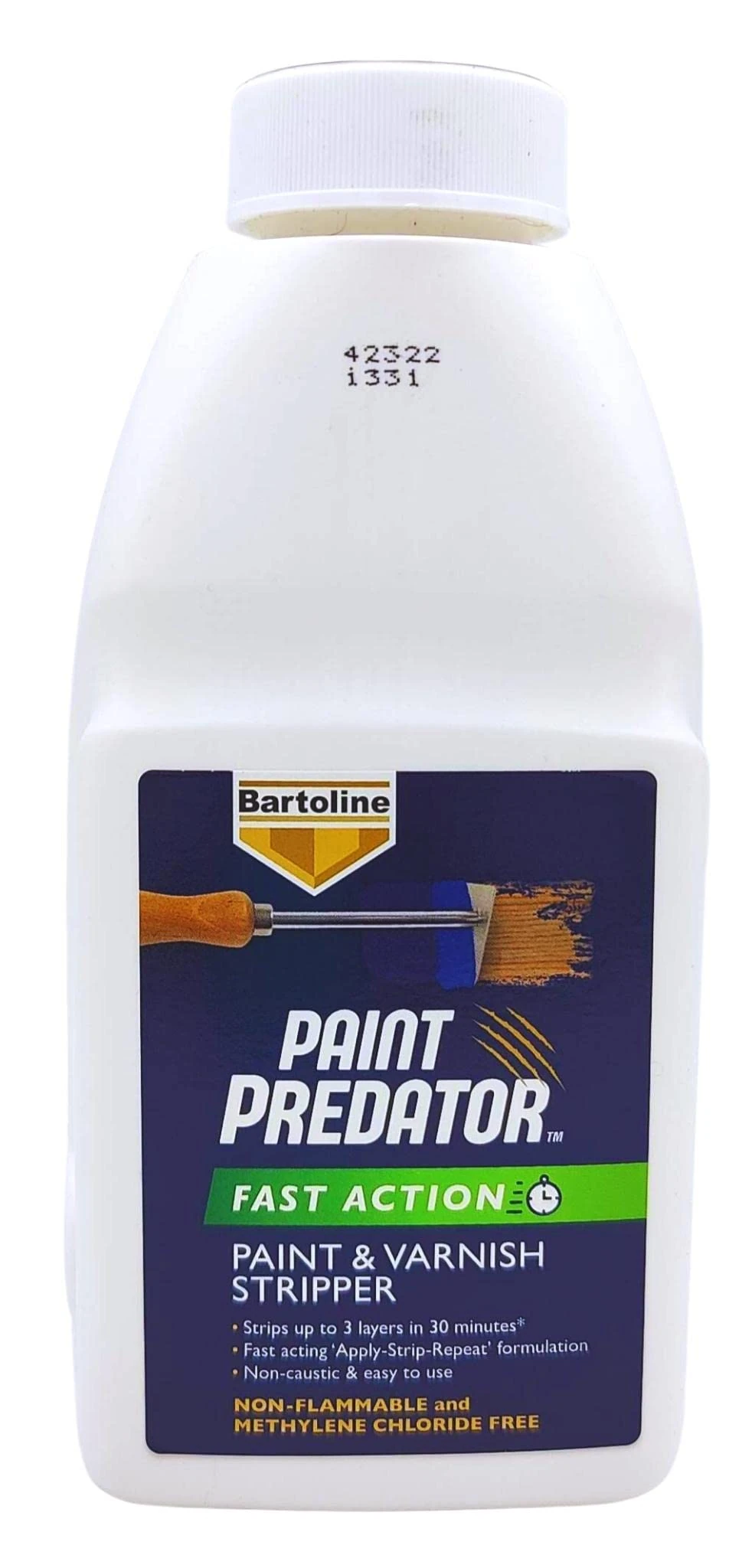 Bartoline Paint Predator™ Fast Action Paint & Varnish Stripper 500 ml– Rapid, Non-Caustic Paint Remover for Wood, Metal & Masonry
