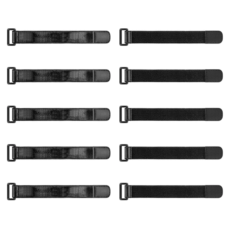Trilancer Elastic Cinch Straps with Anti-Slip Strips, 23cm x 3cm(10 Pack) Heavy Duty Multipurpose Hook and Loop Straps for Extension Cords, Cables, Ropes,Hoses, Bike,Pant Garters,Garage and Workshop