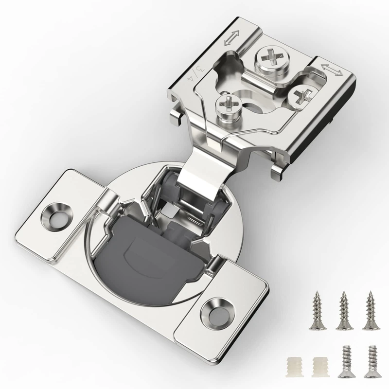 Furniware 60 Pieces 3/4 inch Overlay Soft Close Cabinet Hinges for Face Frame Cabinet, Stainless Steel, 105° Opening Angle, Concealed Self Closing Door Hinges- 3 Way Adjustment