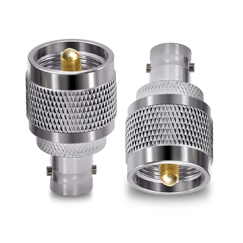 TUOLNK BNC Female to UHF PL259 Male RF Coaxial Adapter SO239 Male to BNC Female Coaxial Connector for Extension Cable 2pcs