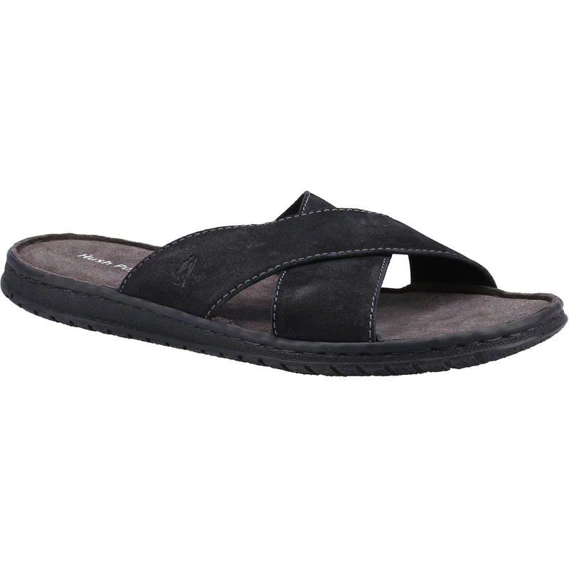 Hush Puppies Men's Nile Cross Over Sandal, Black, 11