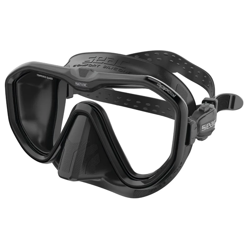 SEAC Appeal, Made in Italy single lens diving mask with 3D buckle directly to the skirt