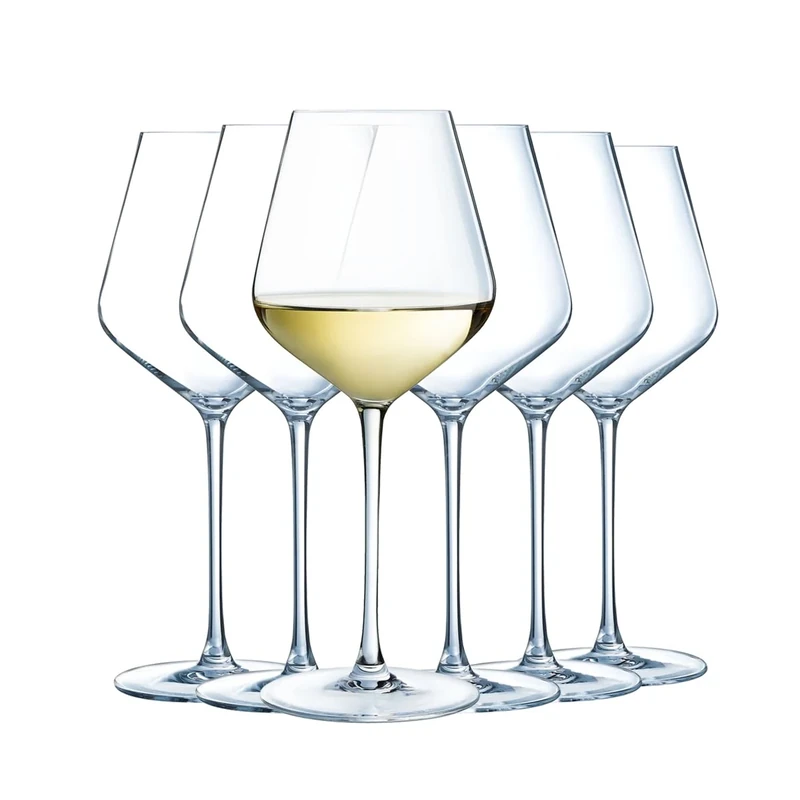 Cristal d'Arques Paris Ultimate Collection 6 Crystal Stemmed Glasses 38 cl Shiny and High Resistance Made in France Reinforced Packaging Suitable for Online Sale