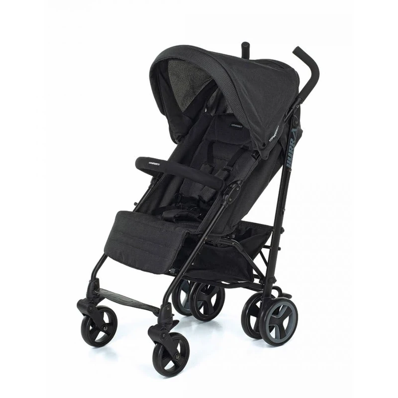Foppapedretti, Hurrà Compact Pushchair for Children from Birth to 3 Years (up to 15 kg), Lightweight Aluminium Chassis, Heather Black - Image 1