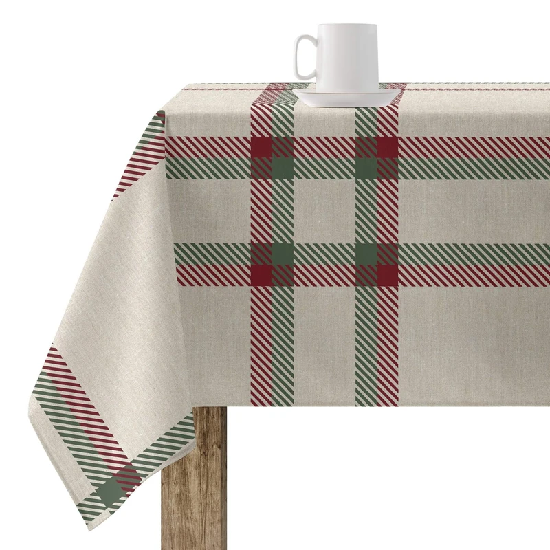 BELUM Christmas Tablecloth XL 180 x 300 cm, 100% Cotton, Resin-Coated, Stain Resistant, Non-Laminated, Christmas Model