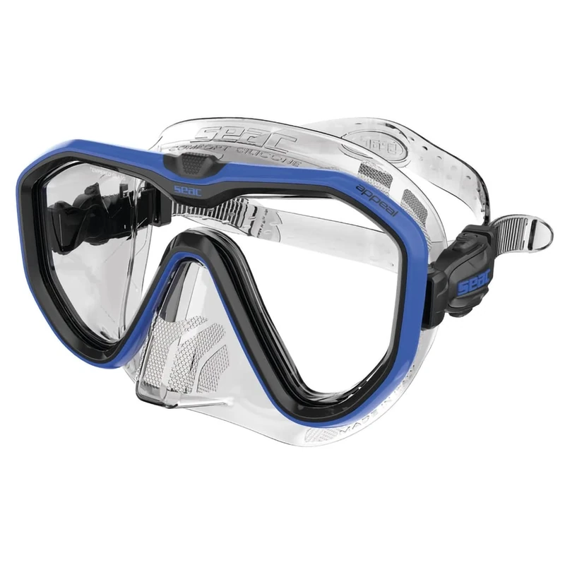 SEAC Appeal, Made in Italy single lens diving mask with 3D buckle directly to the skirt