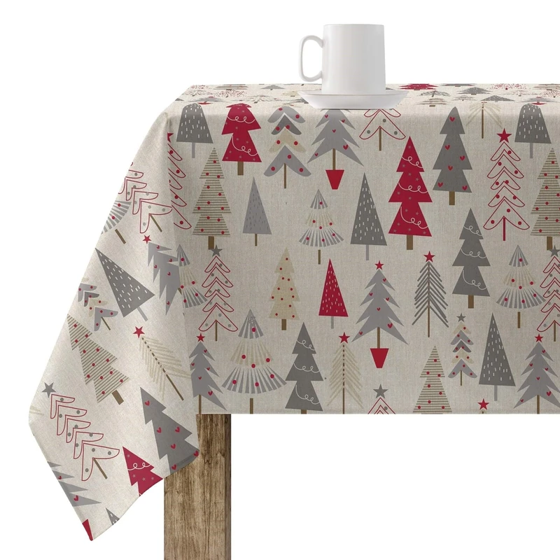 BELUM | Christmas Tablecloth XL 180 x 180 cm 100% Resin Cotton Stain Resistant (Not Plastic-Coated) Model Merry Christmas 31