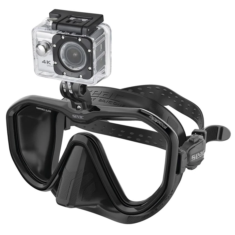 SEAC Appeal Pro, Made in Italy single lens diving mask with universal attachment for action cameras