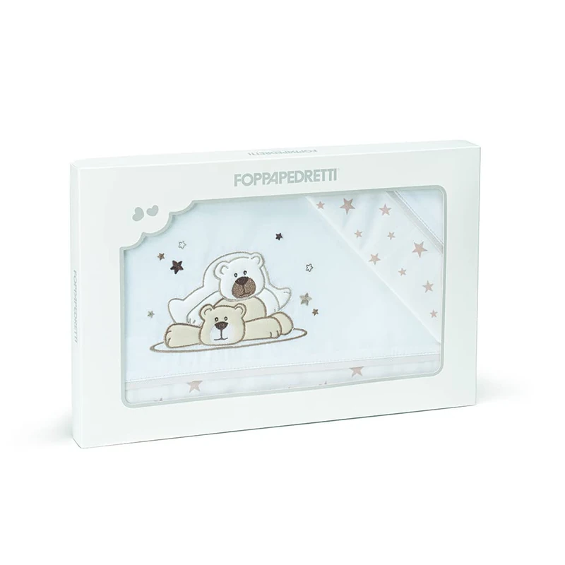 Foppapedretti Pikkoletto 100% Cotton Cot Bedding Set - Dove Grey