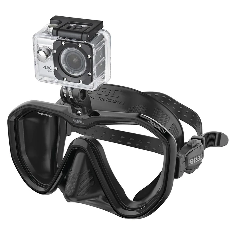 SEAC Appeal Pro, Made in Italy single lens diving mask with universal attachment for action cameras