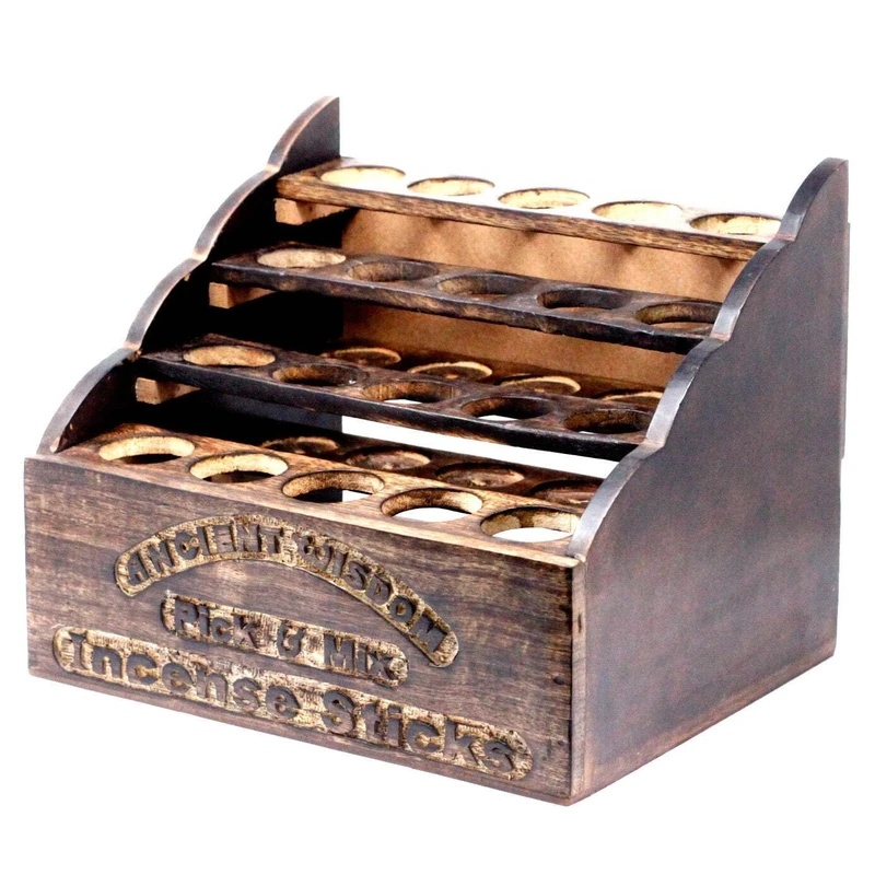Ancient Wisdom P&M Incense Mango Wood Display Stand - Image 1