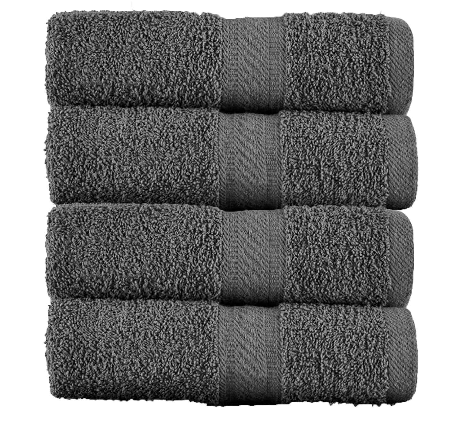 SweetNeedle Bath Towels - Set of 4 Bathroom Bath Sheets Charcoal, 70x140 cm - Hotel Quality 100% Cotton, Quick Dry, Light Weight, Highly Absorbent for Shower, Spa, Beach, Pool, Daily Use, Gift